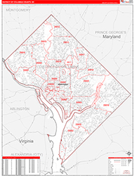 District-Of-Columbia Red Line<br>Wall Map
